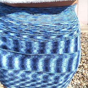 Small Stretchy knit blue & gray mini skirt